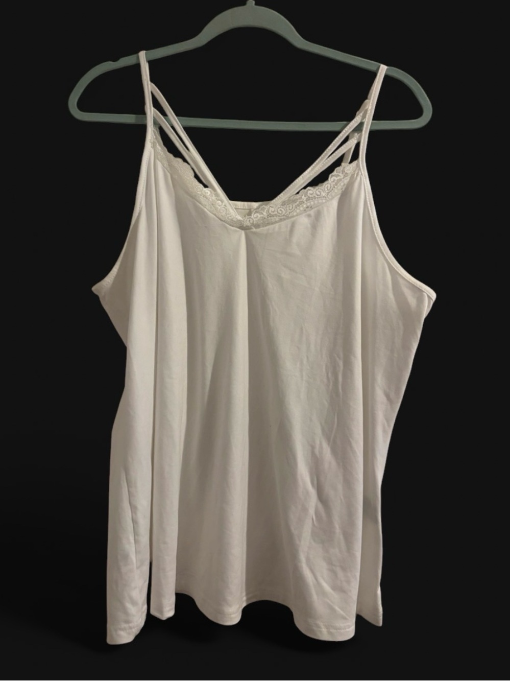 & Other Stories White Lace-Trim Double-Strap Camisole